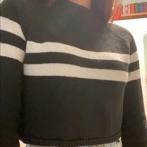 striped knit cropped sweater